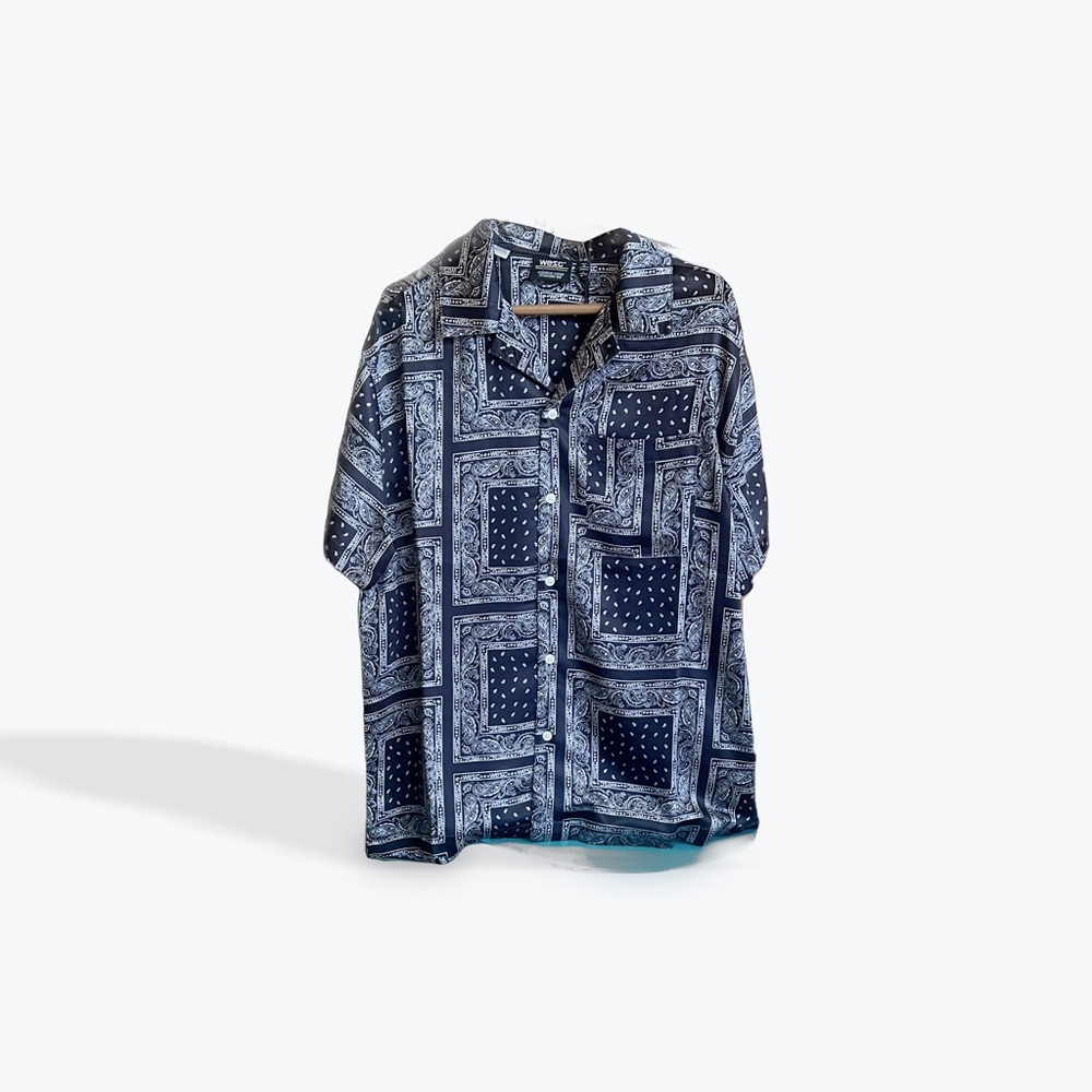 WEsc Men's Blue Patterned Shirt